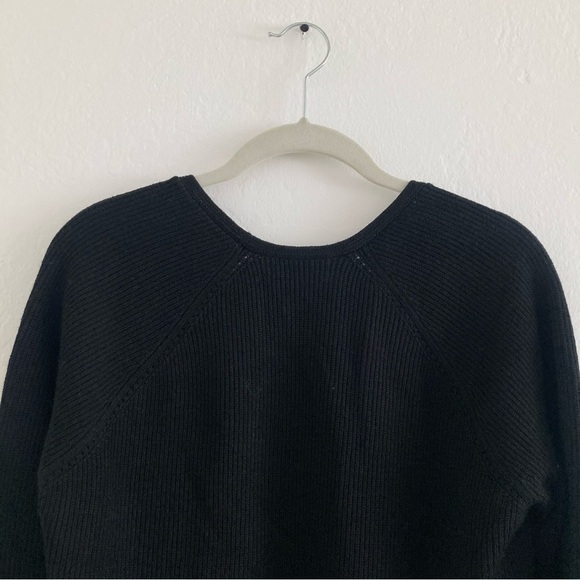 Athleta Merino Wool Blend Hanover Refined V-Neck Sweater Black Quiet Luxury S - Picture 8 of 10